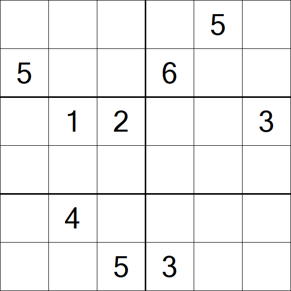 Sudoku 6x6 - Hard