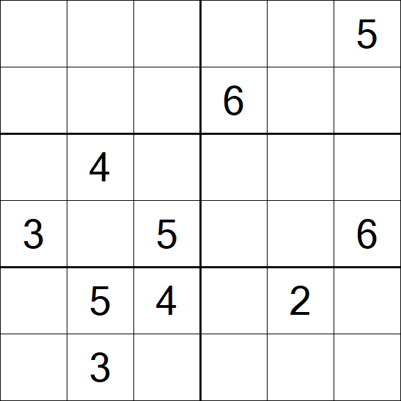 Sudoku 6x6 - Schwierig