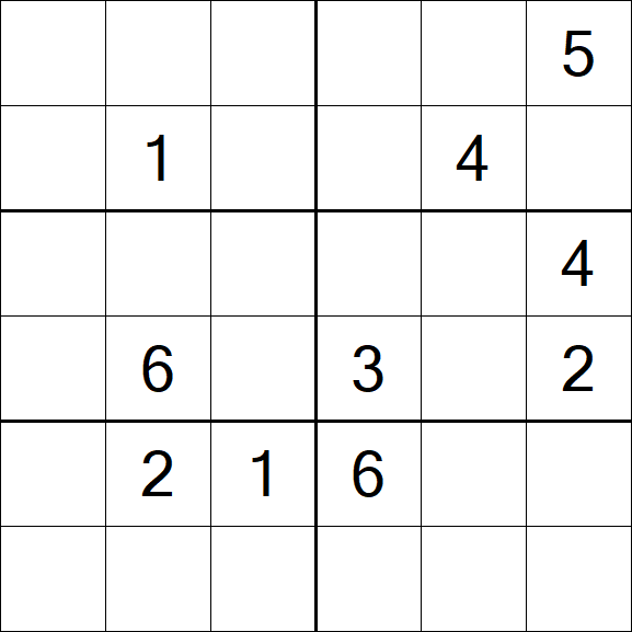 Sudoku 6x6 - Schwierig