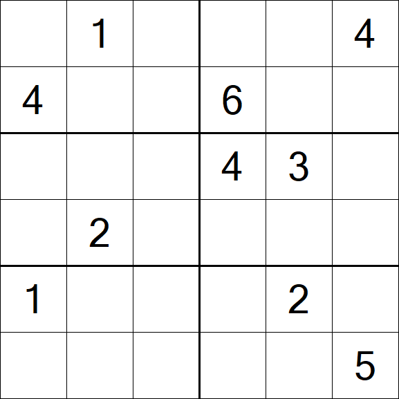 Sudoku 6x6 - Schwierig