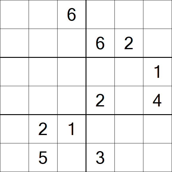 Sudoku 6x6 - Schwierig