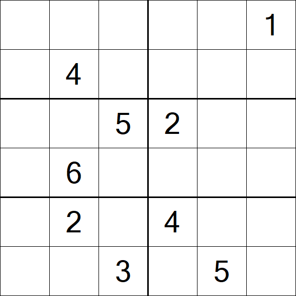 Sudoku 6x6 - Schwierig
