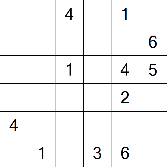 Sudoku 6x6 - Schwierig