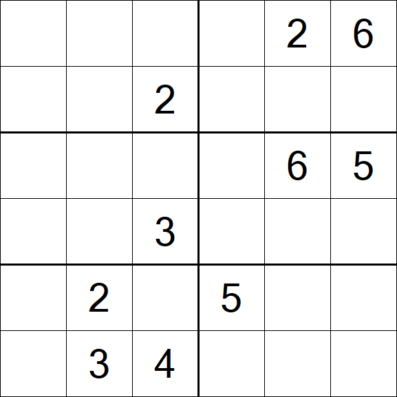 Sudoku 6x6 - Hard