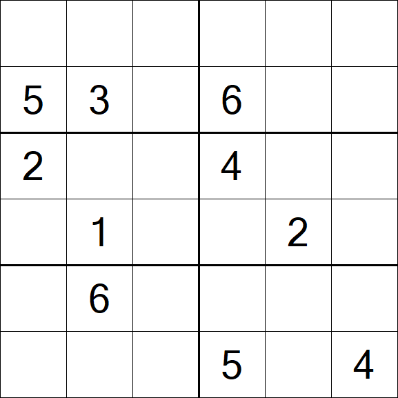 Sudoku 6x6 - Schwierig