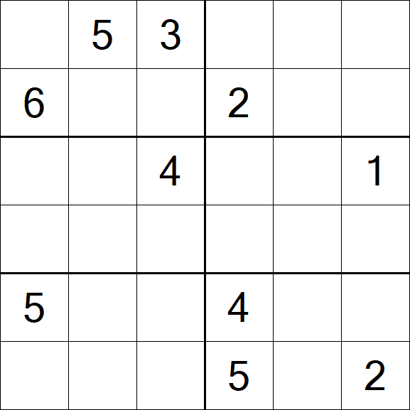 Sudoku 6x6 - Schwierig