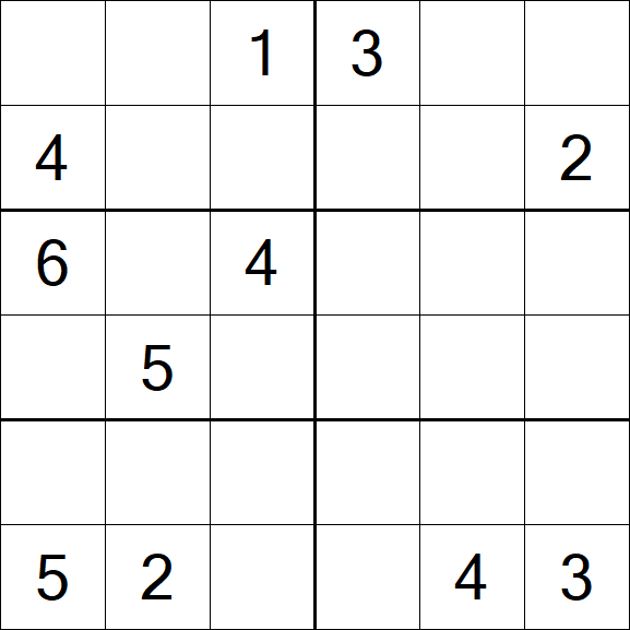 Sudoku 6x6 - Hard