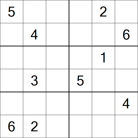 Sudoku 6x6 - Hard