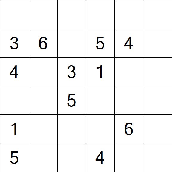 Sudoku 6x6 - Hard