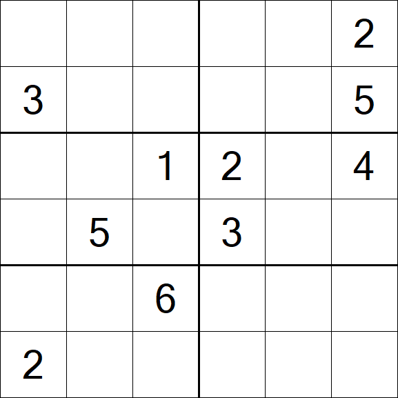 Sudoku 6x6 - Hard