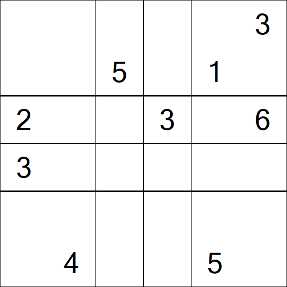 Sudoku 6x6 - Hard
