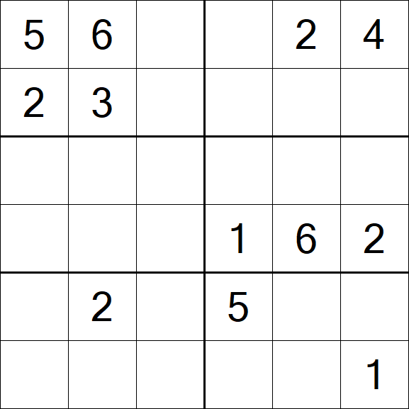 Sudoku 6x6 - Hard