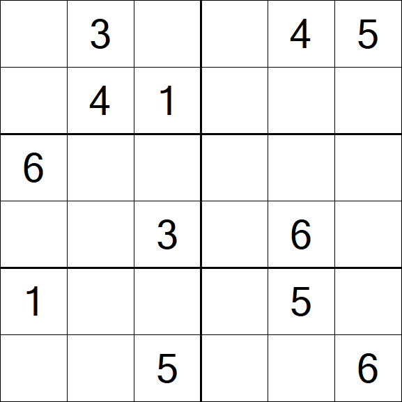 Sudoku 6x6 - Difícil