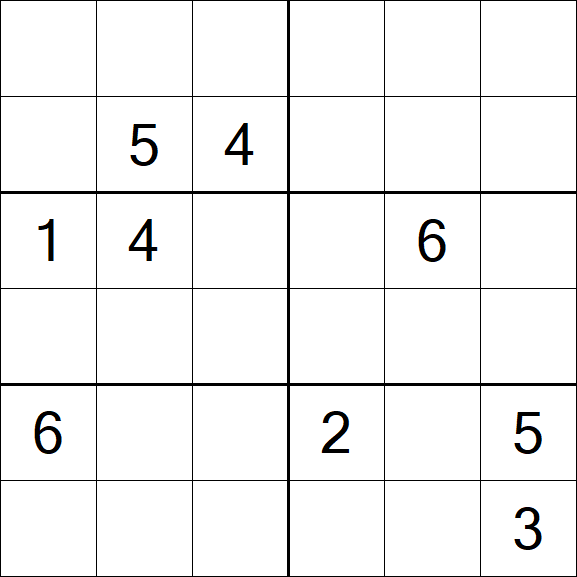 Sudoku 6x6 - Hard