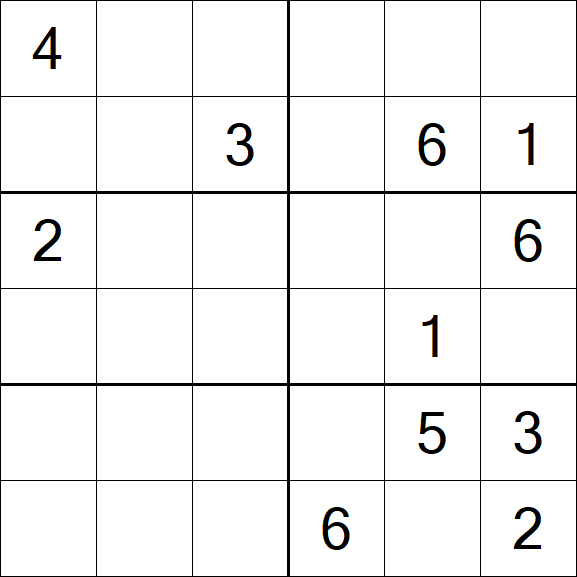 Sudoku 6x6 - Hard