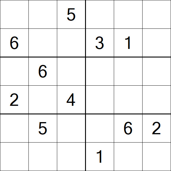 Sudoku 6x6 - Hard