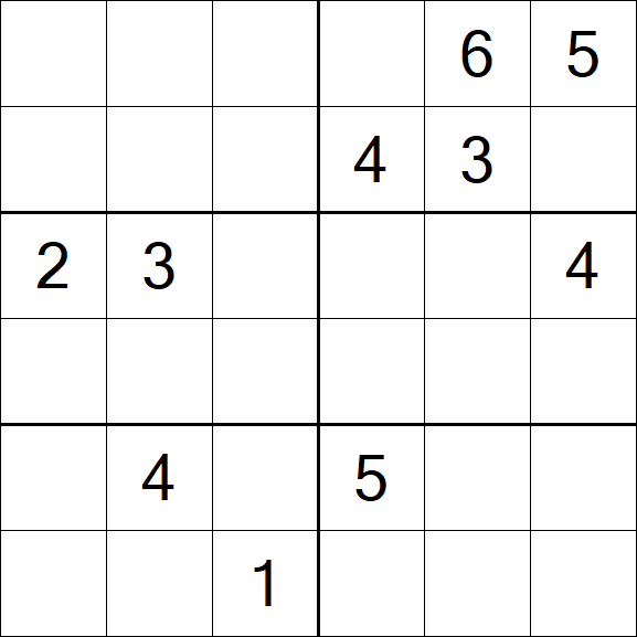 Sudoku 6x6 - Hard