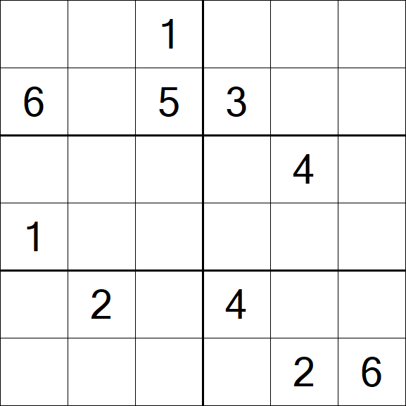 Sudoku 6x6 - Hard