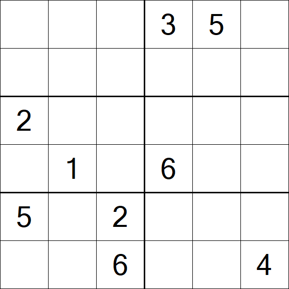 Sudoku 6x6 - Hard