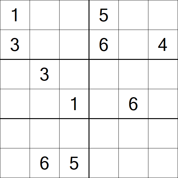 Sudoku 6x6 - Hard