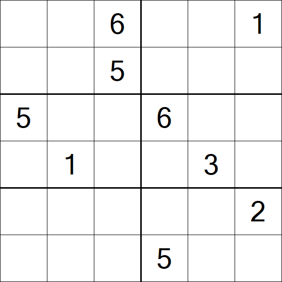 Sudoku 6x6 - Hard