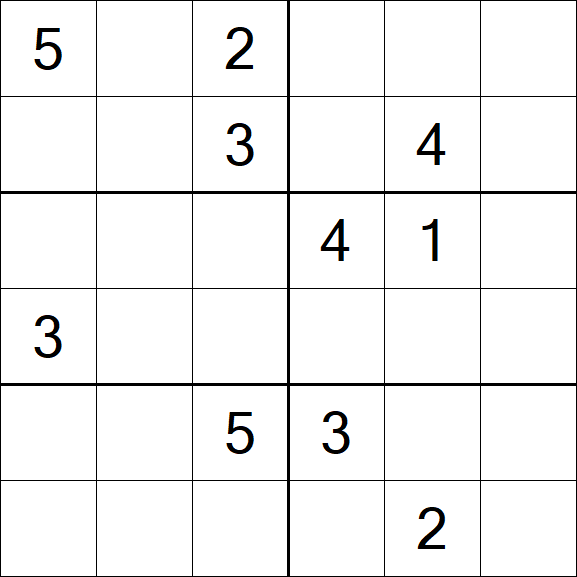 Sudoku 6x6 - Hard