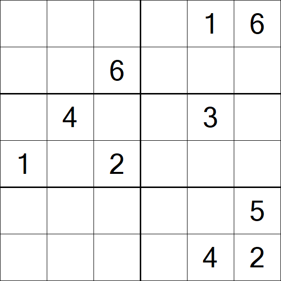 Sudoku 6x6 - Difícil