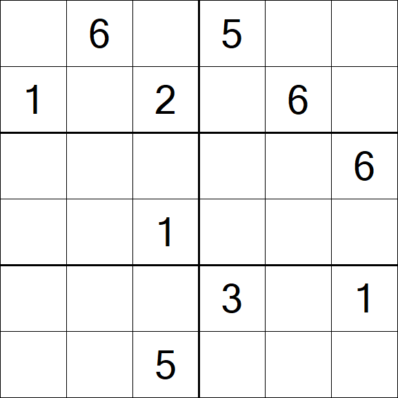 Sudoku 6x6 - Hard