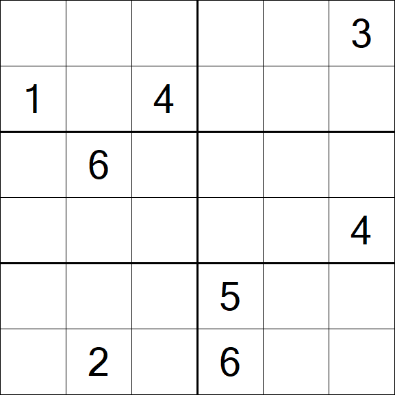 Sudoku 6x6 - Hard