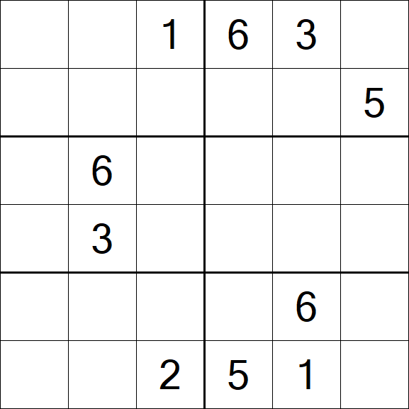 Sudoku 6x6 - Hard