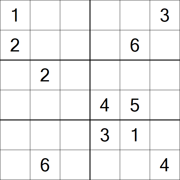 Sudoku 6x6 - Hard