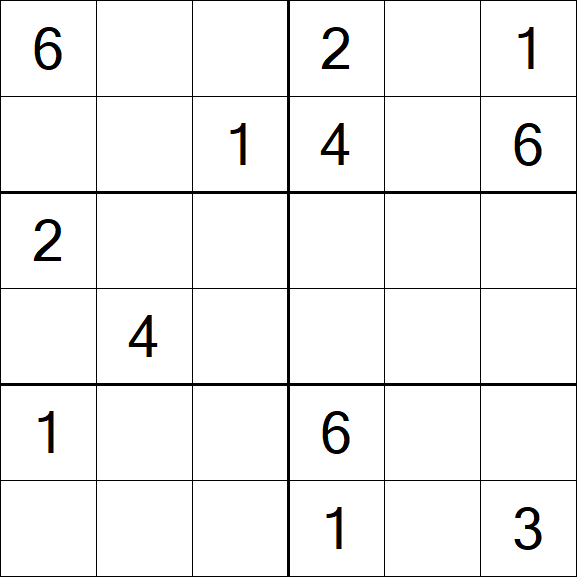 Sudoku 6x6 - Hard