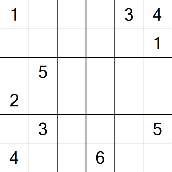 Sudoku 6x6 - Difícil