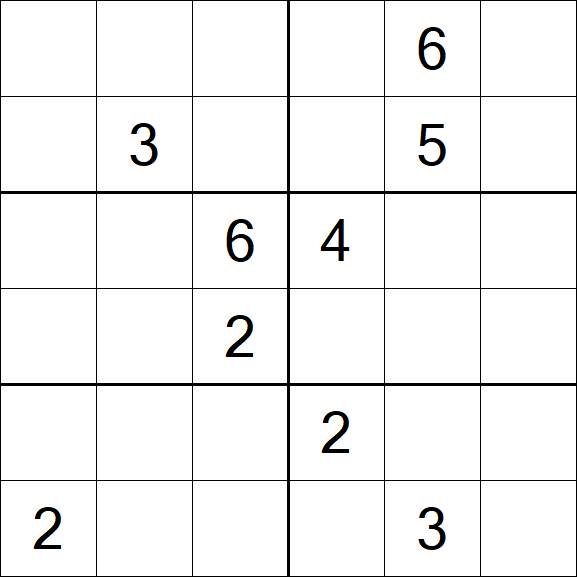 Sudoku 6x6 - Hard