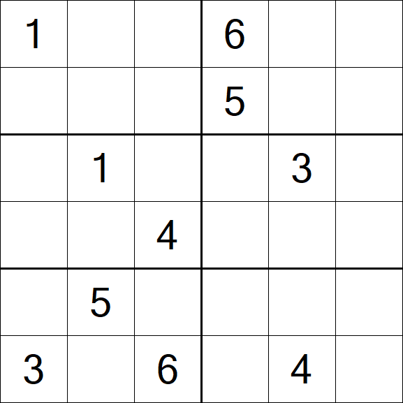 Sudoku 6x6 - Hard