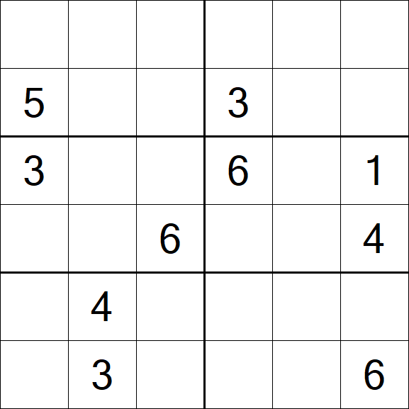 Sudoku 6x6 - Hard