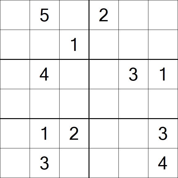 Sudoku 6x6 - Difficile