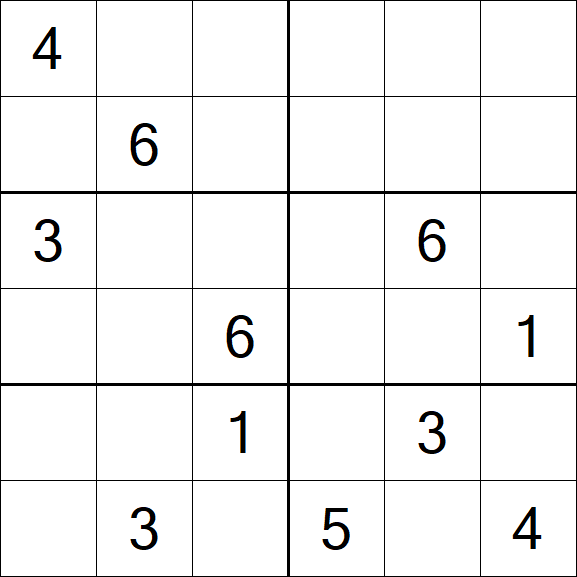 Sudoku 6x6 - Difficile