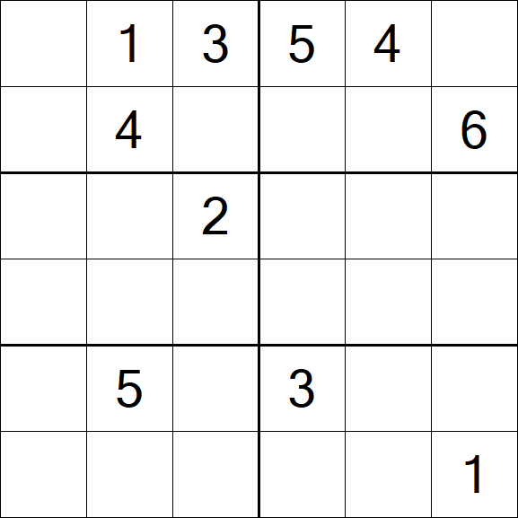 Sudoku 6x6 - Difficile