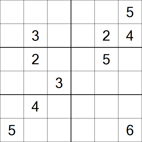Sudoku 6x6 - Difficile