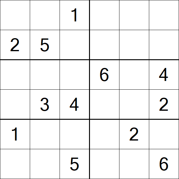 Sudoku 6x6 - Difficile