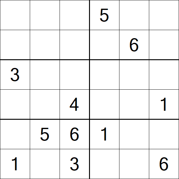 Sudoku 6x6 - Difficile