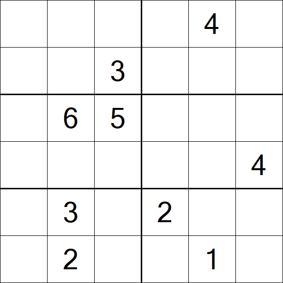 Sudoku 6x6 - Hard