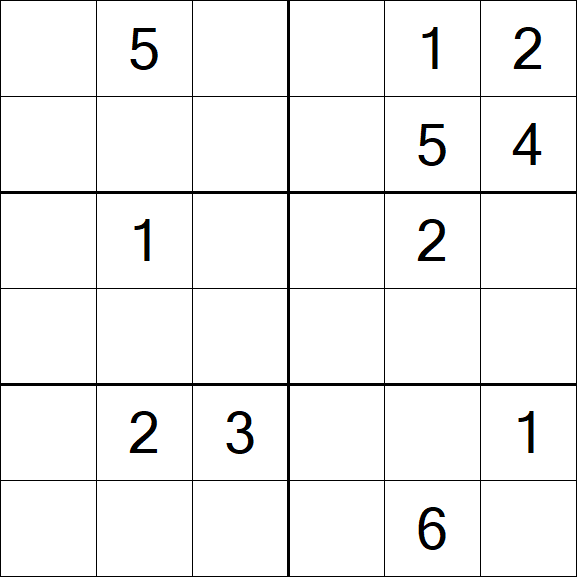 Sudoku 6x6 - Difficile