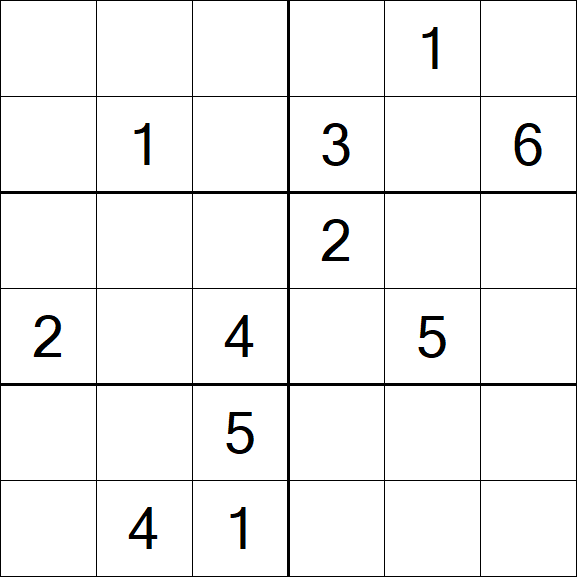 Sudoku 6x6 - Difficile