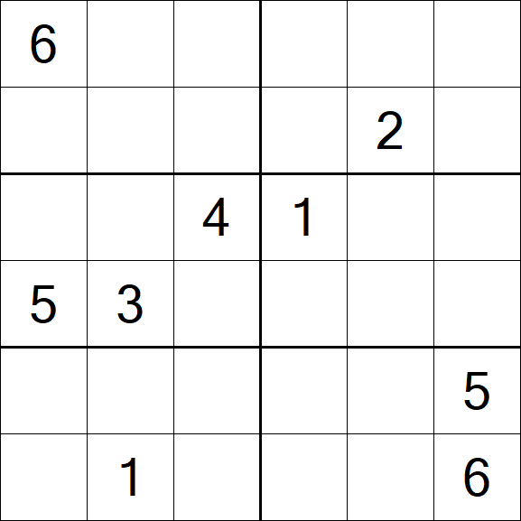 Sudoku 6x6 - Difficile
