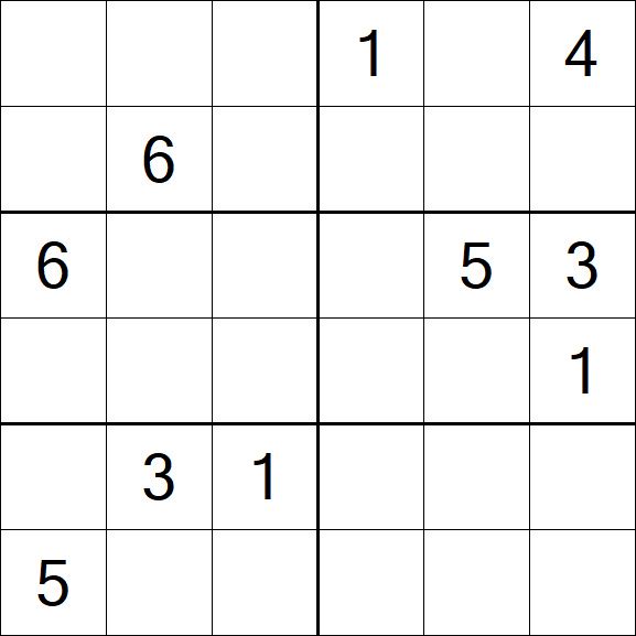 Sudoku 6x6 - Difficile