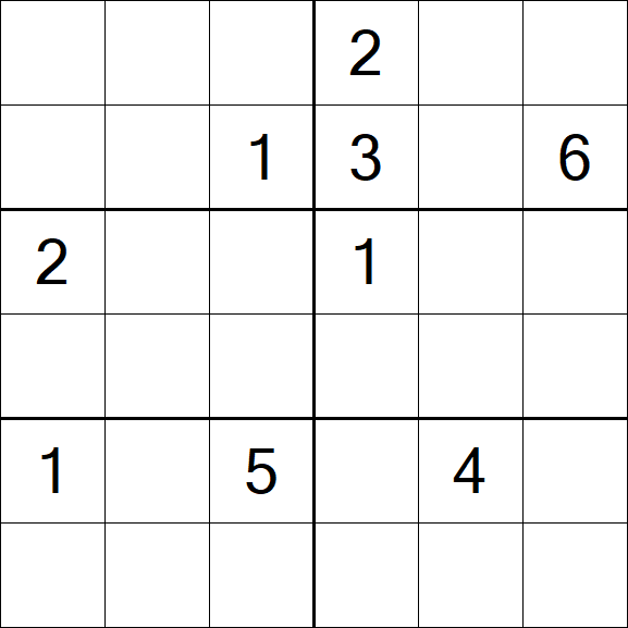 Sudoku 6x6 - Difficile