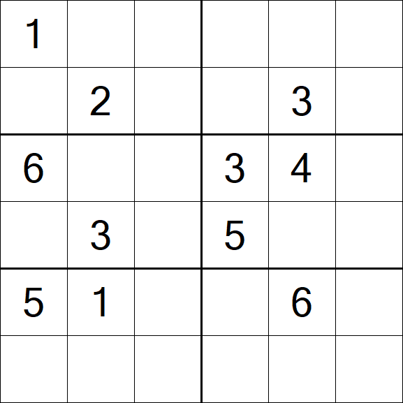 Sudoku 6x6 - Difficile