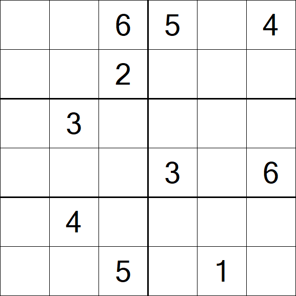 Sudoku 6x6 - Difficile